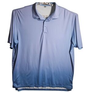 Peter Millar Summer Comfort XXL‎ Blue Checkered Golf Polo Shirt Mens
